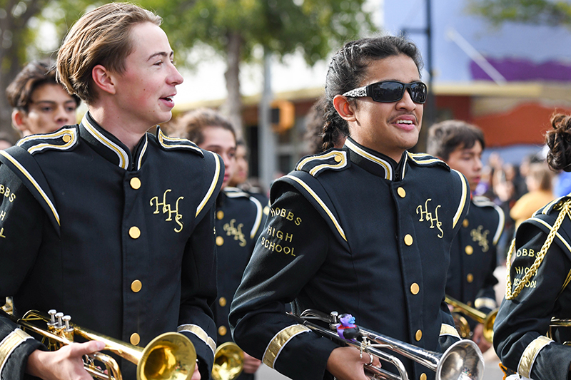 two smiling band members