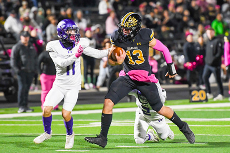 player running toward end zone