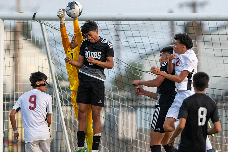 goalie defending goal