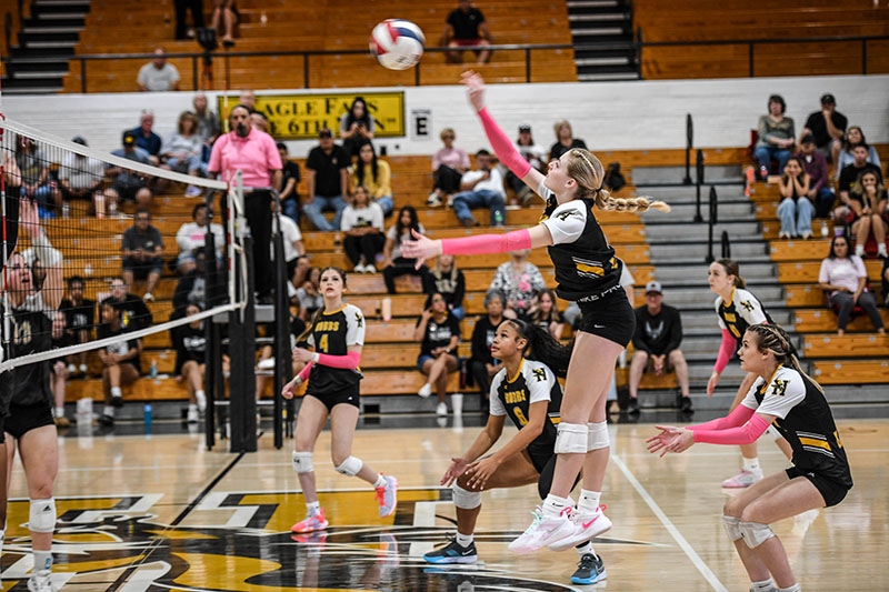 volleyball player spiking ball